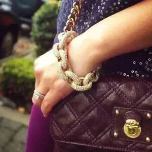 NWOT J.Crew Classic Pavé Link Bracelet